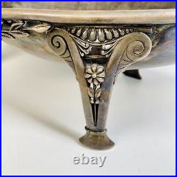 Antique Art Nouveau Rogers & Smith Silver Plate Centerpiece Bowl Greek Revival