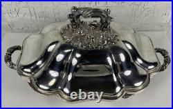 Antique FB Rogers SILVER Entree FOOD Warming Chafing FOOTED SERVING DISH 4 pcs