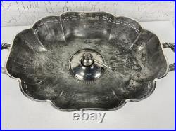 Antique FB Rogers SILVER Entree FOOD Warming Chafing FOOTED SERVING DISH 4 pcs