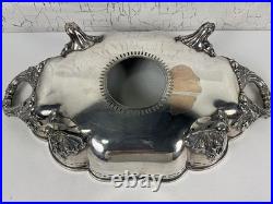 Antique FB Rogers SILVER Entree FOOD Warming Chafing FOOTED SERVING DISH 4 pcs