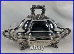Antique FB Rogers SILVER Entree FOOD Warming Chafing FOOTED SERVING DISH 4 pcs