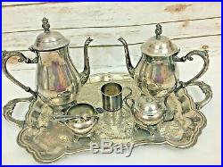 Antique FB Rogers Silverplate Tea & Coffee Service 8 Piece Service Set