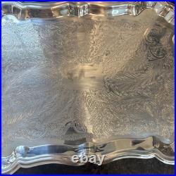 Antique F. B. ROGERS Silver Electric Warming Large Serving Tray Rare 23x3.5 Antique F. B. ROGERS Silver Electric Warming Large Serving Tray Rare 23x3.5