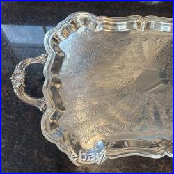 Antique F. B. ROGERS Silver Electric Warming Large Serving Tray Rare 23x3.5 Antique F. B. ROGERS Silver Electric Warming Large Serving Tray Rare 23x3.5