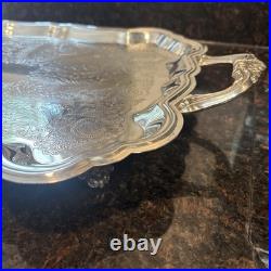 Antique F. B. ROGERS Silver Electric Warming Large Serving Tray Rare 23x3.5 Antique F. B. ROGERS Silver Electric Warming Large Serving Tray Rare 23x3.5