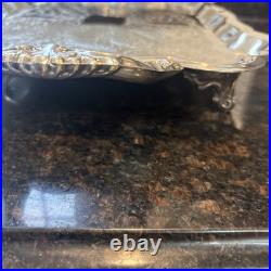 Antique F. B. ROGERS Silver Electric Warming Large Serving Tray Rare 23x3.5 Antique F. B. ROGERS Silver Electric Warming Large Serving Tray Rare 23x3.5
