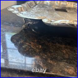 Antique F. B. ROGERS Silver Electric Warming Large Serving Tray Rare 23x3.5 Antique F. B. ROGERS Silver Electric Warming Large Serving Tray Rare 23x3.5
