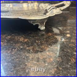 Antique F. B. ROGERS Silver Electric Warming Large Serving Tray Rare 23x3.5 Antique F. B. ROGERS Silver Electric Warming Large Serving Tray Rare 23x3.5