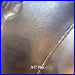 Antique F. B. ROGERS Silver Electric Warming Large Serving Tray Rare 23x3.5 Antique F. B. ROGERS Silver Electric Warming Large Serving Tray Rare 23x3.5
