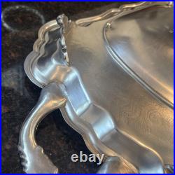 Antique F. B. ROGERS Silver Electric Warming Large Serving Tray Rare 23x3.5 Antique F. B. ROGERS Silver Electric Warming Large Serving Tray Rare 23x3.5