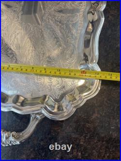 Antique F. B. ROGERS Silver Electric Warming Large Serving Tray Rare 23x3.5 Antique F. B. ROGERS Silver Electric Warming Large Serving Tray Rare 23x3.5