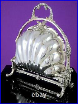 Antique F. B. ROGERS Silverplate SHELL SHAPE FOLDING BISCUIT WARMER BOX