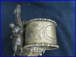 Antique F. B Rogers American Silver Plate Figural Napkin Ring Horse and Rider