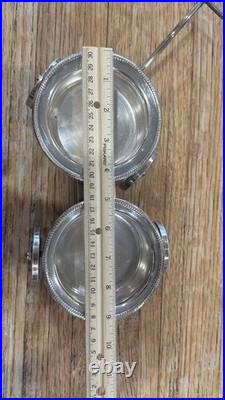 Antique F. B. Rogers Rolling Wine Caddy Silver Plate Condiment Wagon Cart c1920