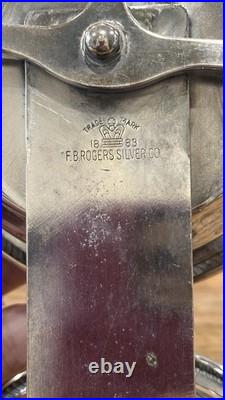 Antique F. B. Rogers Rolling Wine Caddy Silver Plate Condiment Wagon Cart c1920