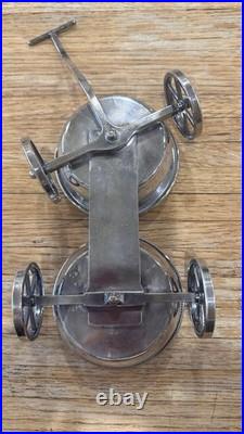 Antique F. B. Rogers Rolling Wine Caddy Silver Plate Condiment Wagon Cart c1920