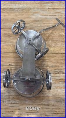 Antique F. B. Rogers Rolling Wine Caddy Silver Plate Condiment Wagon Cart c1920