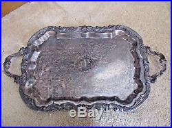 Antique Fb Rogers Silver Plated 28 Tray Heavy Large Ornate