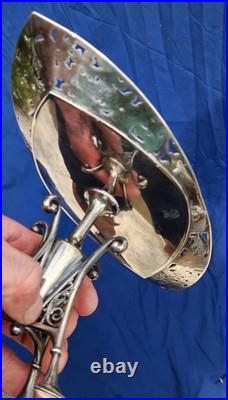 Antique Floral Calling Card Compote Silver Plate Tray Dish Rogers Smith Co. 149