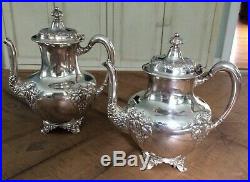 Antique Forbes Silver Coffee Tea Set Sugar Creamer with F. B. Rogers Tray