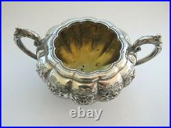 Antique Hand Chased Repousse Silver Plated Tea Set Flower decor 1881 Rogers