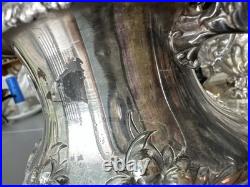 Antique Homan Silver Plate Co Quadruple Plate Tea Coffee Set WM Rogers Tray