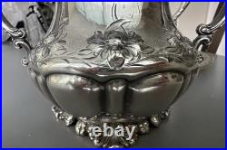 Antique Homan Silver Plate Co Quadruple Plate Tea Coffee Set WM Rogers Tray