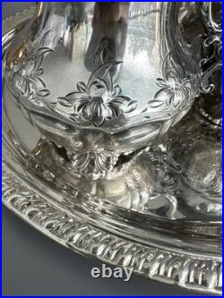 Antique Homan Silver Plate Co Quadruple Plate Tea Coffee Set WM Rogers Tray