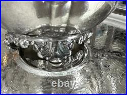 Antique Homan Silver Plate Co Quadruple Plate Tea Coffee Set WM Rogers Tray