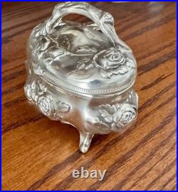 Antique Jewelry Casket Rogers Silver Plate Co. Danbury CT Victorian c. 1900