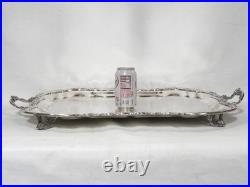 Antique Large FB Rogers Victorian Scroll Silver Plate Serving Tray with Handles