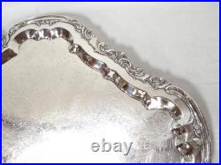 Antique Large FB Rogers Victorian Scroll Silver Plate Serving Tray with Handles