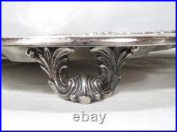 Antique Large FB Rogers Victorian Scroll Silver Plate Serving Tray with Handles