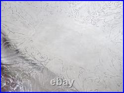 Antique Large FB Rogers Victorian Scroll Silver Plate Serving Tray with Handles