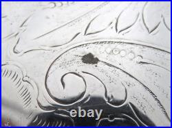 Antique Large FB Rogers Victorian Scroll Silver Plate Serving Tray with Handles