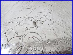 Antique Large FB Rogers Victorian Scroll Silver Plate Serving Tray with Handles