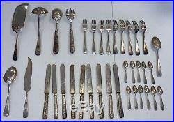 Antique Lot of 36 pieces Rogers Assyrian Head Silver-plate Lot Serving Pieces