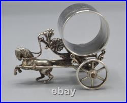 Antique Napkin Ring Victorian Figural Silver Plate Rogers Smith #214 Horse Cart