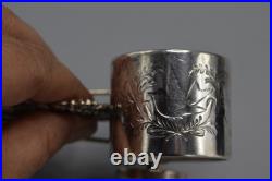 Antique Napkin Ring Victorian Figural Silver Plate Rogers Smith #214 Horse Cart