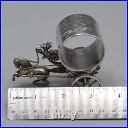 Antique Napkin Ring Victorian Figural Silver Plate Rogers Smith #214 Horse Cart