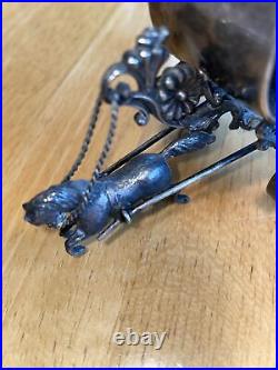 Antique Napkin Ring Victorian Figural Silver Plate Rogers Smith #214 Horse Cart