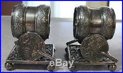 Antique Pair Silverplate Napkin Rings Holders Rogers & Bros. /Meridian #208