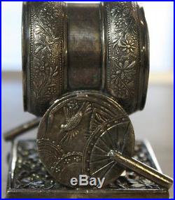 Antique Pair Silverplate Napkin Rings Holders Rogers & Bros. /Meridian #208