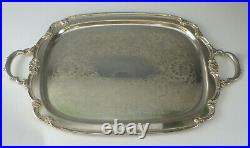 Antique REMEMBRANCE 1847 Rogers IS Silver Plate Butler's Tray #9896