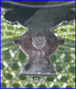 Antique ROGERS Quadruple Silver Frame fitted Honeycomb EAPG VASELINE Berry Bowl