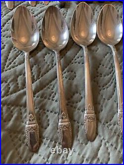 Antique Rogers 1847 First Love Silver Plate Dinner Setting For 7- 40 Pieces