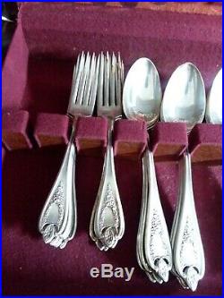 Antique Rogers 1847 Old Colony Silverplate Set Of 47 Pieces +Box