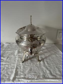 Antique Rogers & Bro 1896 Triple Plate Silver Footed Soup Tureen with Lid Ornate
