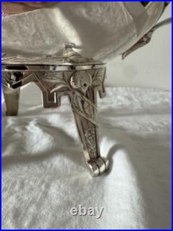 Antique Rogers & Bro 1896 Triple Plate Silver Footed Soup Tureen with Lid Ornate