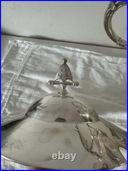Antique Rogers & Bro 1896 Triple Plate Silver Footed Soup Tureen with Lid Ornate
